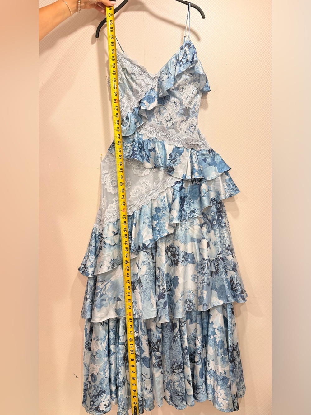 BHLDN Elora Sleeveless V-Neck Ruffle Lace Maxi Dress Size US 2 - Picture 5 of 16